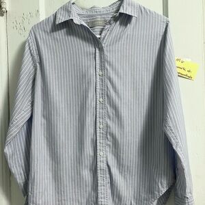 Everlane Silky Cotton Button Up Stripe Shirt 00 XXS
